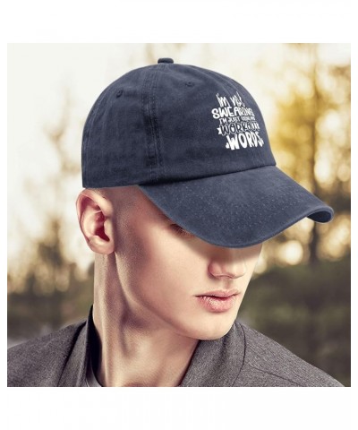 I'm Not Swearing I'm Using My Workout Words Cap Vintage Cotton Washed Baseball Caps Adjustable Low Navy Blue $9.19 Baseball Caps