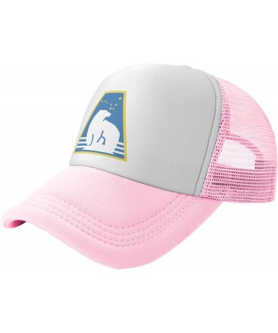 University of Alaska Fairbanks Logo Trucker Hats for Both Men and Women - Mesh Baseball Snapback Hats Pink $10.34 Baseball Caps