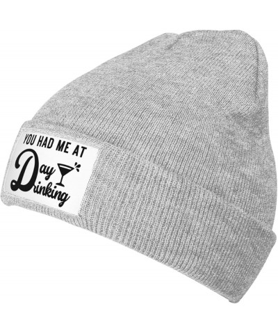 You Had Me at Day Drinking Soft Warm Beanie Hat Unisex Adult Black Women Men Knit Cap Gray $13.85 Skullies & Beanies