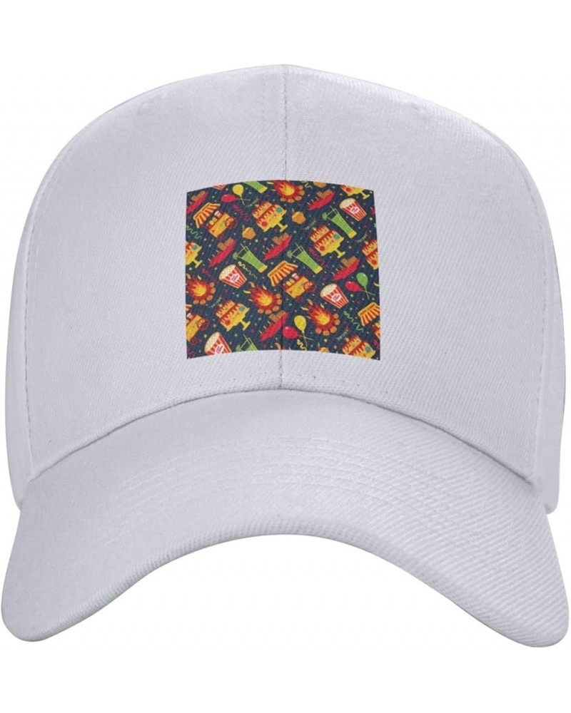 Latin America Village Festival Seamless Pattern Baseball Cap for Men Women Dad Hat Classic Adjustable Golf Hats White $8.94 B...