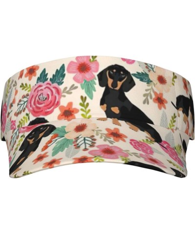 Floral Flower Print Print Sport Sun Visor Hats Adjustable Empty Top Hats Women Men Sun Visors Hat for Men Dog and Flower $10....