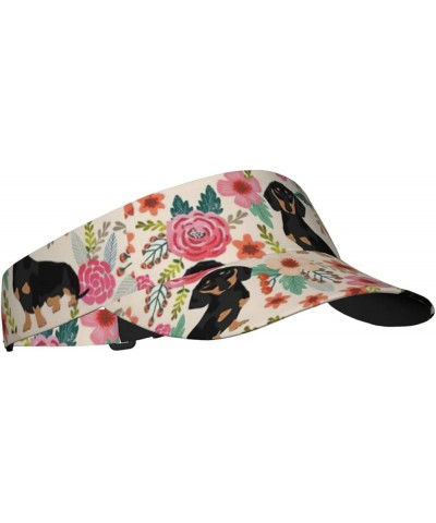 Floral Flower Print Print Sport Sun Visor Hats Adjustable Empty Top Hats Women Men Sun Visors Hat for Men Dog and Flower $10....