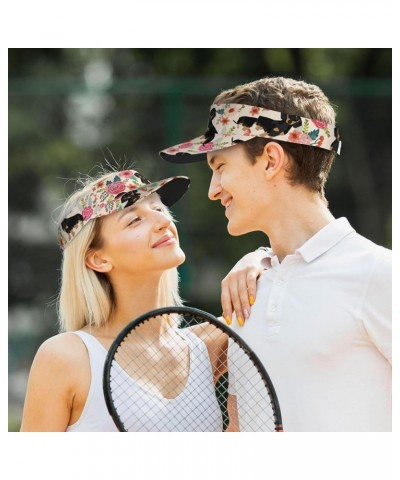 Floral Flower Print Print Sport Sun Visor Hats Adjustable Empty Top Hats Women Men Sun Visors Hat for Men Dog and Flower $10....