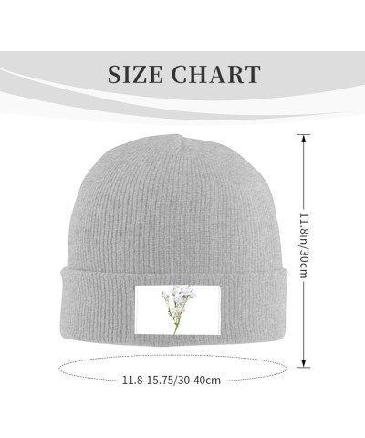 Black Knit Hat Cap Spring Fei Peng Pattern Soft Good Elasticity Suitable for Outdoor Sports Gray $10.36 Skullies & Beanies