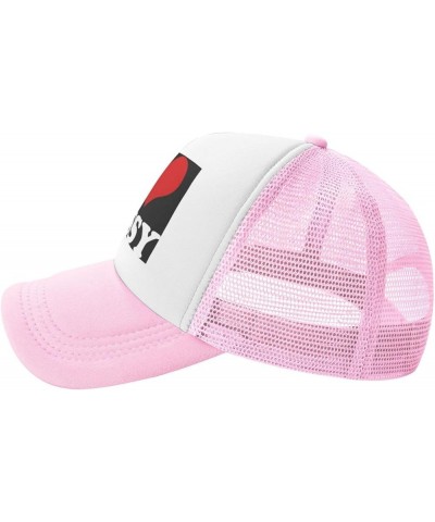 Funny-I-Love-Pussy-I-Love-Sex Baseball Cap Men Mesh Trucker Hat Women Dad Hat Sun Hat Adjustable Ponytail Hat Black Pink $10....