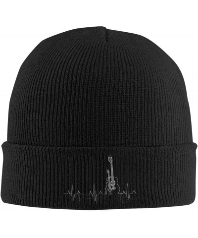 Acoustic Guitar Winter Knitted Hat Soft Warm Beanie Hat Black Black $10.99 Skullies & Beanies