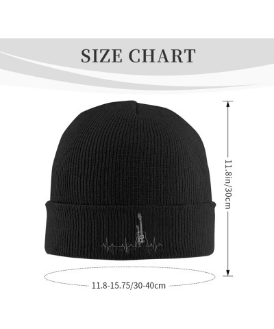 Acoustic Guitar Winter Knitted Hat Soft Warm Beanie Hat Black Black $10.99 Skullies & Beanies