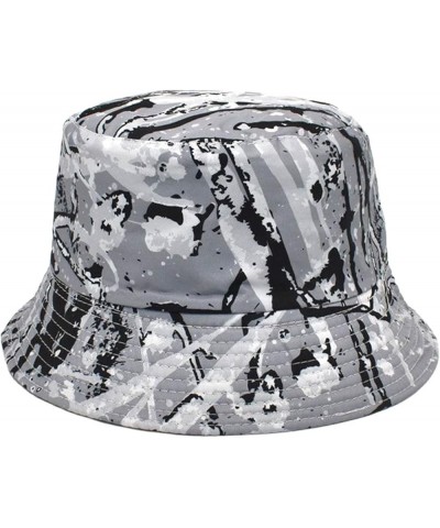 Camouflage Womens Autumn and Winter Printed Fisherman Hat Mens All Travel Tie Dye Summer Bucket Hats for Women Grey $10.58 Bu...