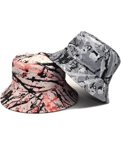 Camouflage Womens Autumn and Winter Printed Fisherman Hat Mens All Travel Tie Dye Summer Bucket Hats for Women Grey $10.58 Bu...