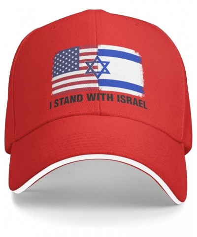 Support Israeli,I Stand with Israel Flag Baseball Cap Women Trucker Hat for Men Dad Hat Snapback Hat Cowboy Hat Black Red $9....