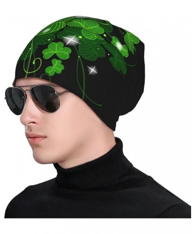 Shamrock Knit Beanie Hat St Patricks Day Stretch Knitted Skull Beanies Cap Green Day Hats Outdoor for Women Men St. Patrick's...