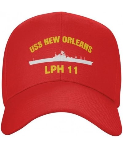 USS New Orleans Lph-11 Flag Denim Hats Baseball Caps Fisherman's hat Knitted hat Red $14.11 Baseball Caps