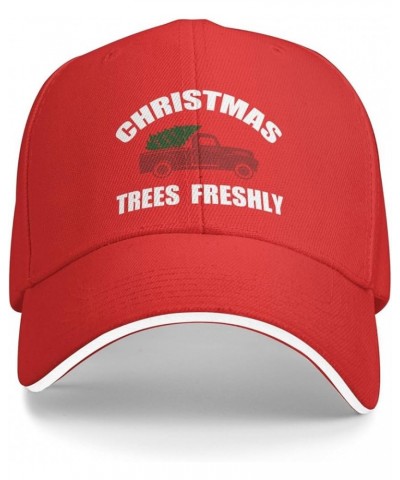 Christmas Trees Freshly Funny Hat Velcro Adjustable Trucker Baseball Cap Men Women Gift Red $9.86 Baseball Caps