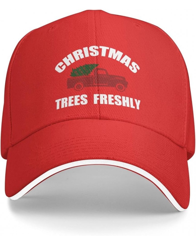 Christmas Trees Freshly Funny Hat Velcro Adjustable Trucker Baseball Cap Men Women Gift Red $9.86 Baseball Caps