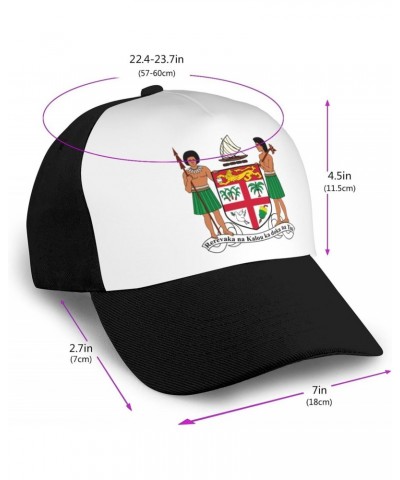 Coat of arms of Fiji Baseball Cap for Men Women Hat Adjustable Breathable Classic Baseball Cap Dad Hats Black $9.46 Baseball ...