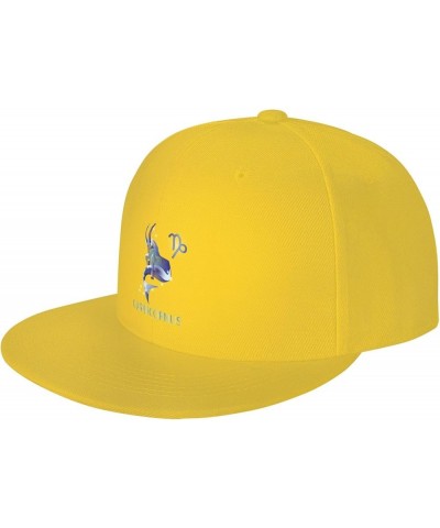 Adjustable Capricorn Horoscope Snapback Hat for Men Women Baseball Cap Dad Hats Yellow $12.68 Baseball Caps