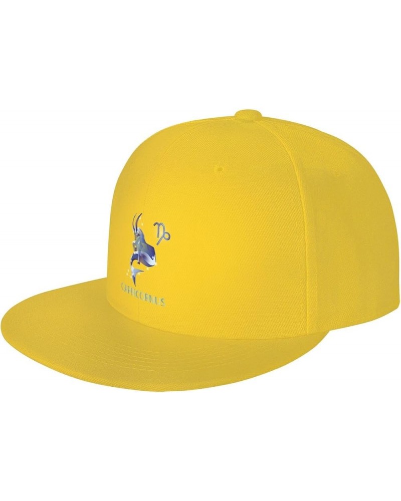 Adjustable Capricorn Horoscope Snapback Hat for Men Women Baseball Cap Dad Hats Yellow $12.68 Baseball Caps