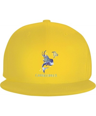 Adjustable Capricorn Horoscope Snapback Hat for Men Women Baseball Cap Dad Hats Yellow $12.68 Baseball Caps