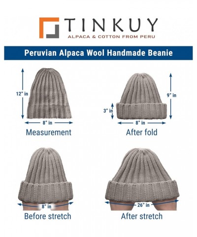 PERU - Alpaca Wool Knit - Beanie Hat Skull Cap + Infinity Cowl Scarf Women's and Men's - Beige $26.49 Skullies & Beanies