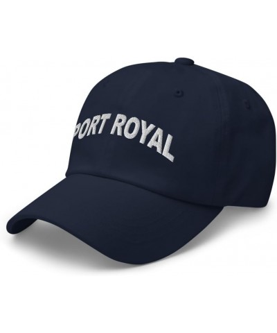 Port Royal South Carolina Hat Port Royal SC Cap Embroidered Dad Hat Adjustable Strap Closure Unisex Navy $22.39 Baseball Caps