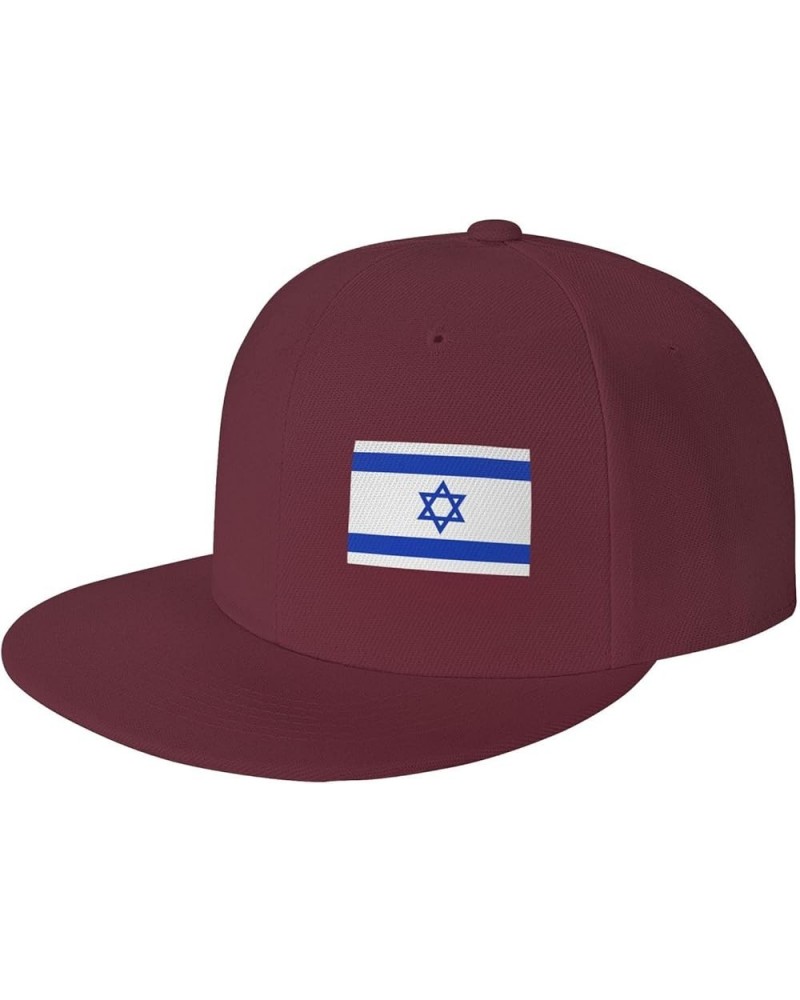 Men Women Baseball Hat Flag of Israel Vintage Dad Hat Adjustable Casquette Cap,Black Dark Red $11.21 Baseball Caps