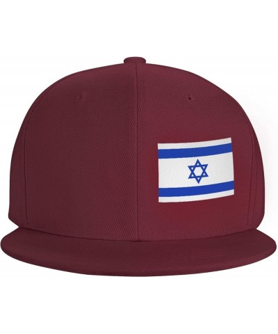 Men Women Baseball Hat Flag of Israel Vintage Dad Hat Adjustable Casquette Cap,Black Dark Red $11.21 Baseball Caps