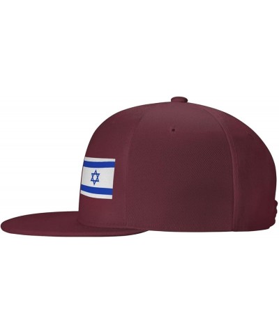 Men Women Baseball Hat Flag of Israel Vintage Dad Hat Adjustable Casquette Cap,Black Dark Red $11.21 Baseball Caps