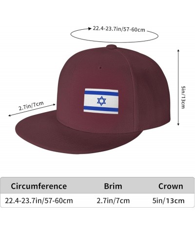 Men Women Baseball Hat Flag of Israel Vintage Dad Hat Adjustable Casquette Cap,Black Dark Red $11.21 Baseball Caps