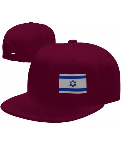 Men Women Baseball Hat Flag of Israel Vintage Dad Hat Adjustable Casquette Cap,Black Dark Red $11.21 Baseball Caps