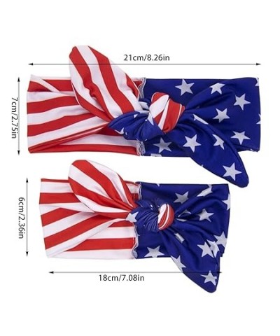 4th of July Headband Beautiful Bow Design Of The Independence Day Parent Child Features Red White and (Red, M) 1 Count (Pack ...