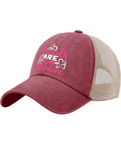 Cowgirl hat Pink Donuts are My Valentine dad hat Gardening hat Gifts for Men Baseball Hats Wine Red02 $11.79 Cowboy Hats