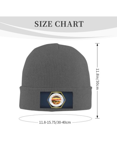 Seal of Kansas Knitted Hat Acrylic Cold Weather Hat Warm Brimless hat Elastic Force Caps Deep Heather $10.82 Skullies & Beanies