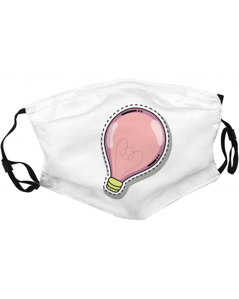 Pink Bulb Face Mask Double-Sided Printing Reusable Adjustable Universal Dust Mask Unisex Masks $11.79 Balaclavas