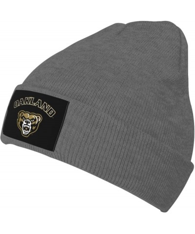 Oakland University-Logo Ribbed Knit Cap Beanie Hats for Men Women, Warm Cozy Knitted Cuffed Cap Deep Heather $7.00 Skullies &...