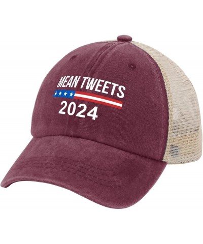 Trump Hats Mean Tweets 2024 Hats for Men Womens AllBlack Outdoor Hats Cowgirl Hats Running Hat Custom Hat Deep Rose $13.79 Co...