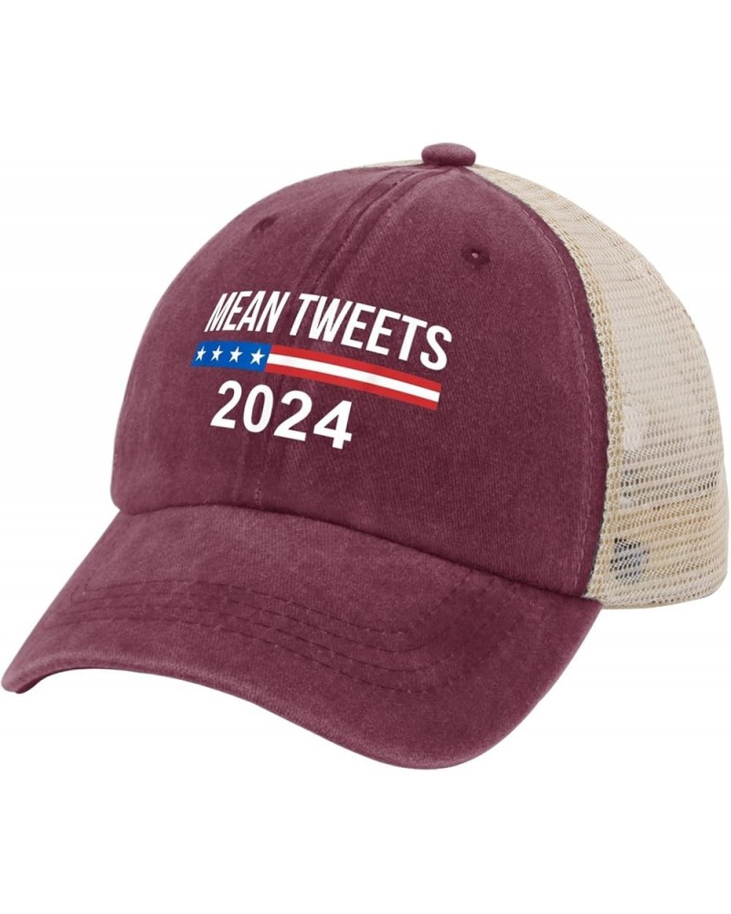 Trump Hats Mean Tweets 2024 Hats for Men Womens AllBlack Outdoor Hats Cowgirl Hats Running Hat Custom Hat Deep Rose $13.79 Co...