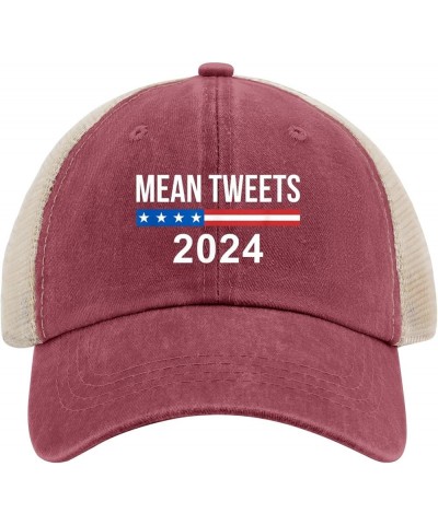 Trump Hats Mean Tweets 2024 Hats for Men Womens AllBlack Outdoor Hats Cowgirl Hats Running Hat Custom Hat Deep Rose $13.79 Co...