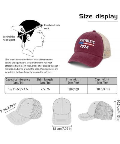 Trump Hats Mean Tweets 2024 Hats for Men Womens AllBlack Outdoor Hats Cowgirl Hats Running Hat Custom Hat Deep Rose $13.79 Co...