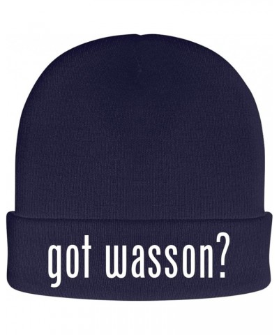 got Wasson? - Soft Adult Beanie Cap Navy $14.91 Skullies & Beanies