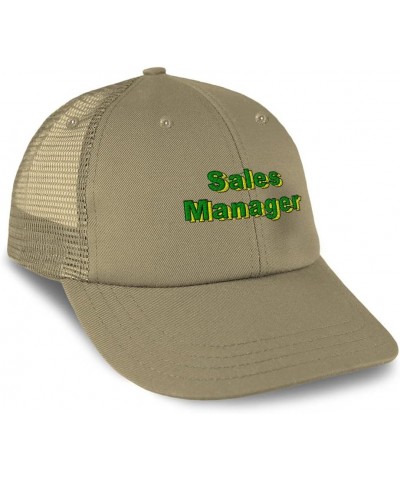 Custom Custom Trucker Hat Baseball Cap Sales Manager Specialist Cotton Developer Dad Hats for Men & Women Khaki Design Only $...