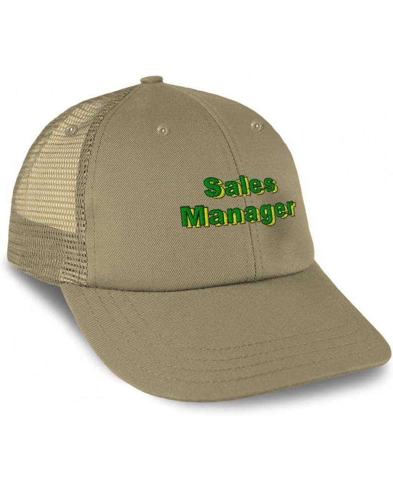 Custom Custom Trucker Hat Baseball Cap Sales Manager Specialist Cotton Developer Dad Hats for Men & Women Khaki Design Only $...