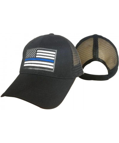 Black USA Police Thin Blue Line Low Profile Hat Baseball Support Law Enforcement Beautiful Vibrant Colors with Adjustable Str...