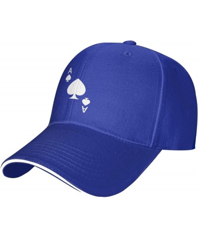 Ace of Spades Poker Men Womens Sandwich Hat Classic Adjustable Trucker Hat Dad Hat Black Blue $16.19 Baseball Caps