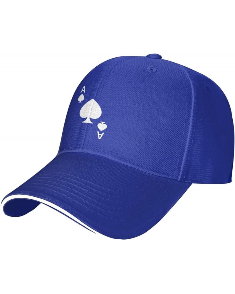 Ace of Spades Poker Men Womens Sandwich Hat Classic Adjustable Trucker Hat Dad Hat Black Blue $16.19 Baseball Caps