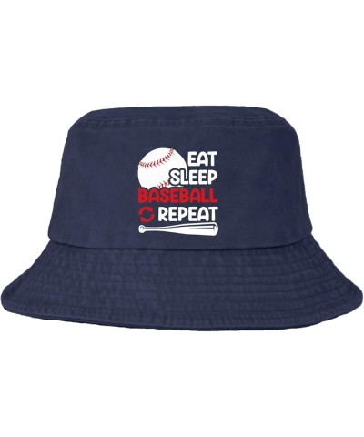 Eat Sleep Baseball Repeat Bucket Hats Bucket Hat Packable Womens Hat Dance Accessories for Beach Must Haves Navy $10.44 Bucke...