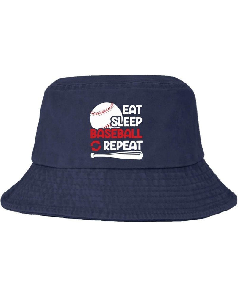 Eat Sleep Baseball Repeat Bucket Hats Bucket Hat Packable Womens Hat Dance Accessories for Beach Must Haves Navy $10.44 Bucke...