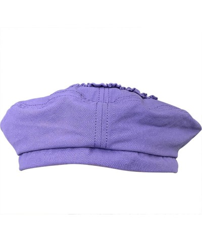 Cotton Love Pattern Berets for Women Solid Beanie Hat Lightweight Newsboy Caps with Elastic Painter Hat Purple $12.60 Newsboy...