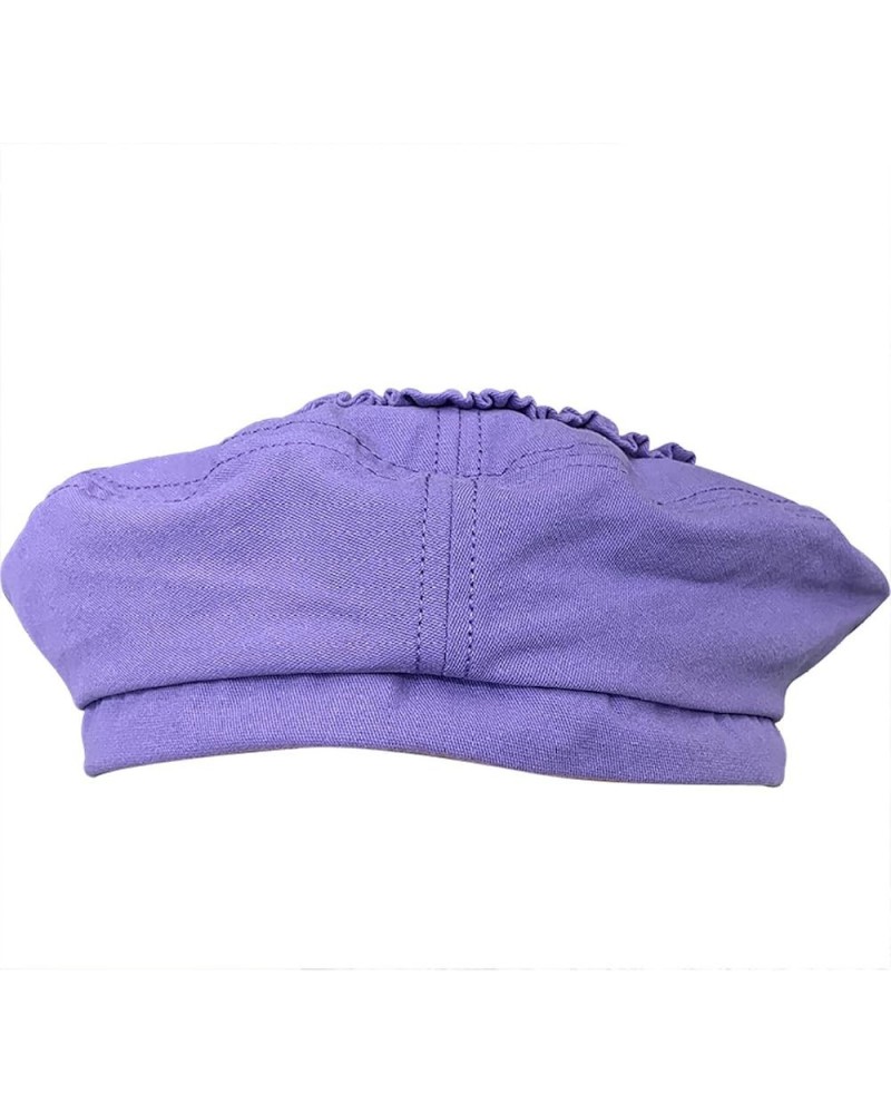 Cotton Love Pattern Berets for Women Solid Beanie Hat Lightweight Newsboy Caps with Elastic Painter Hat Purple $12.60 Newsboy...