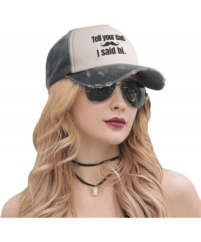 Tell-Your-Dad I Said Hi Trucker Hat Funny Gag Gift Party Hat Fun Humor Baseball Cap for Women Men Red Black $9.02 Baseball Caps