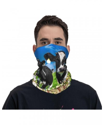 Unisex Cow Multifunctional Headwear Stretchy Face Mask Bandana Neck Gaiter Head Wrap Balaclava Scarf For Adult Kids $16.27 Ba...